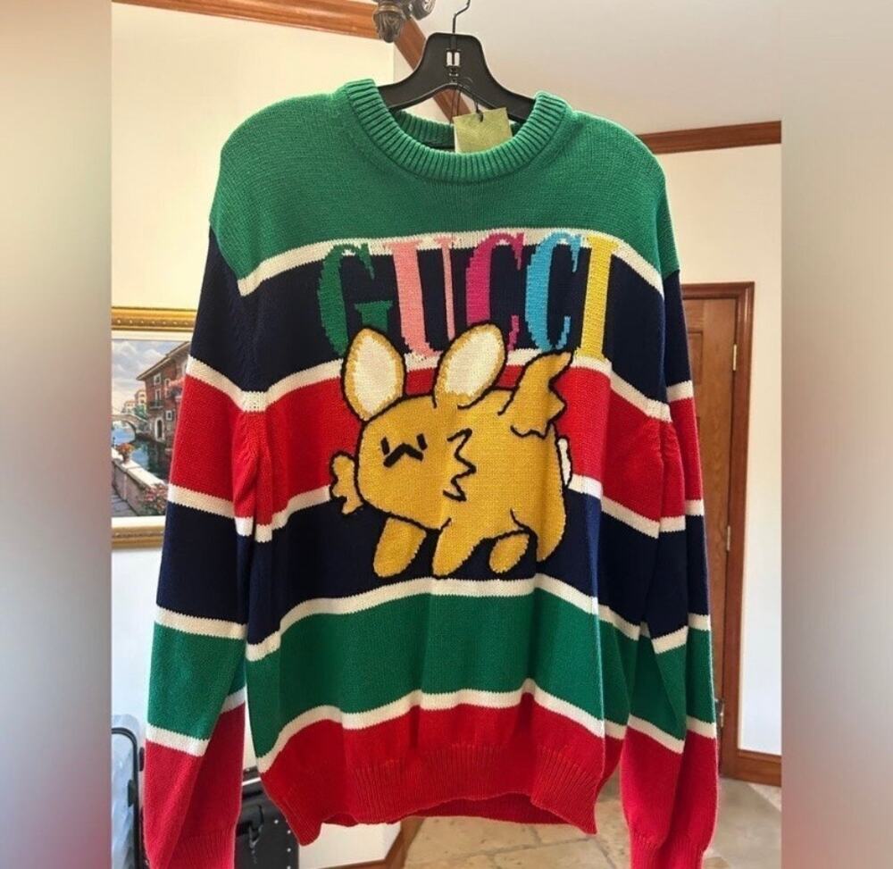 Men’s Gucci cotton/wool Cable knit sweater size large made in Italy NWT